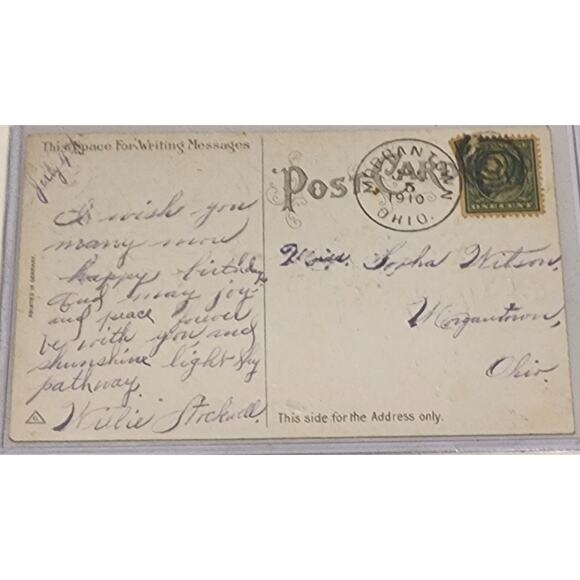 Lot Of Five Vintage Antique Embossed Postcards Flowers - Picture 11 of 11